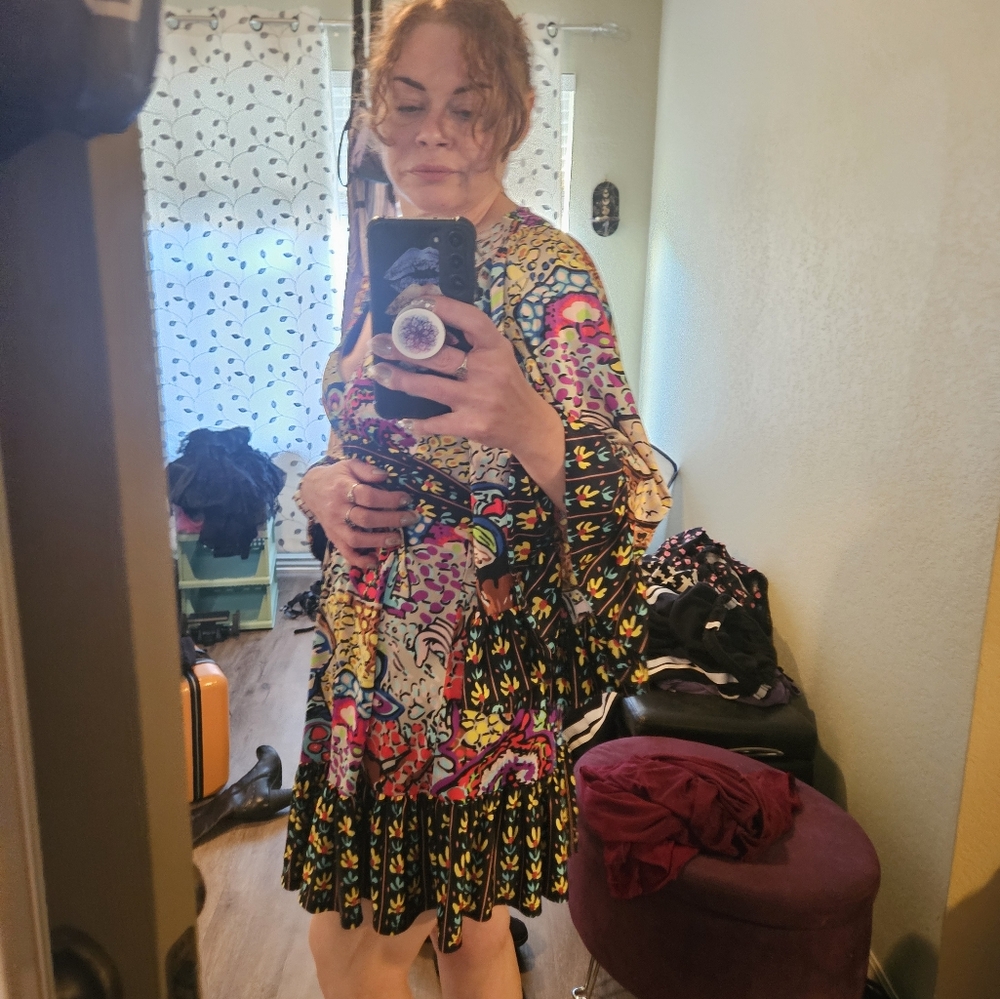 Betsey Johnson Psychedelic Deer Dress Size 10 NWOT